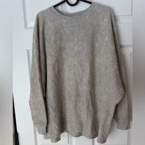 The Kooples Light Gray Crewneck Inside Out Metallic Sweater